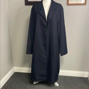 Sanyo Gentleman’s Overcoat Navy Blue Trench Career Business New York Tokyo Mens